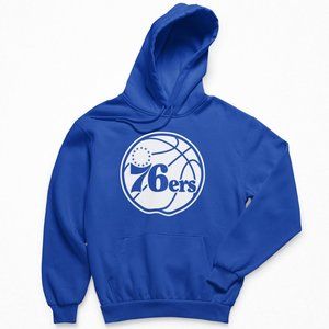 NEW Philadelphia 76ers Ball Big Logo Fleece Pullover Hoodie BLUE